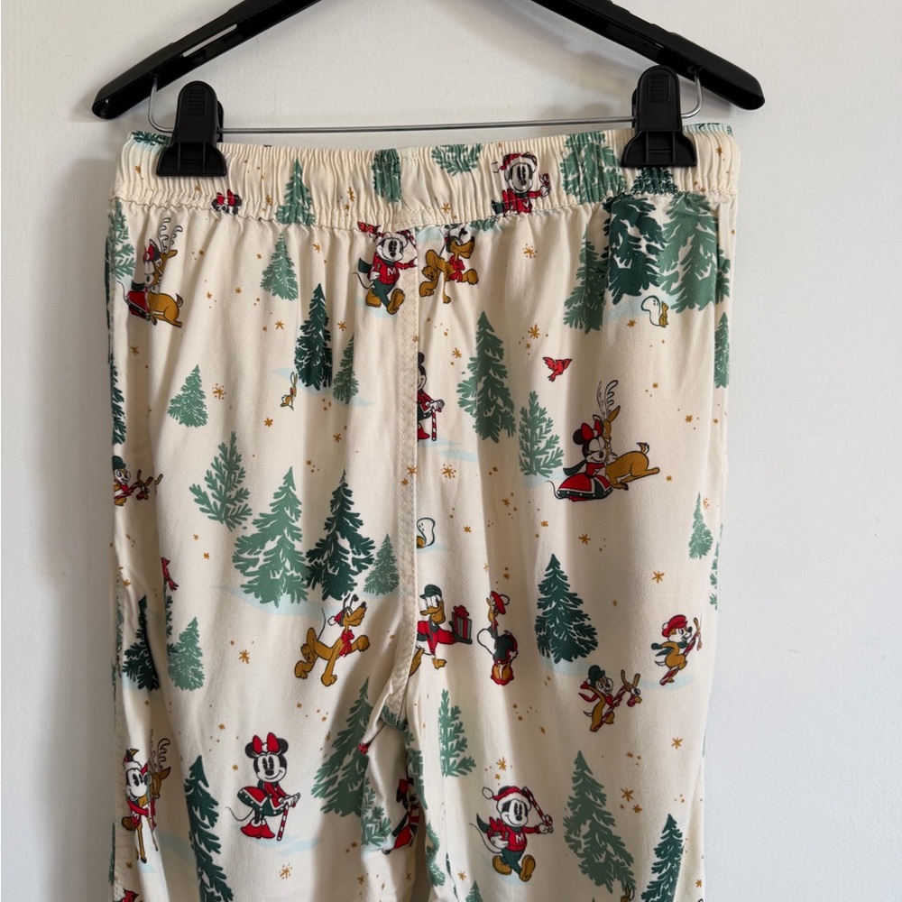 Disney Christmas Mickey Mouse Winter Adjustable Pajama Pants size Small EUC - Picture 5 of 7